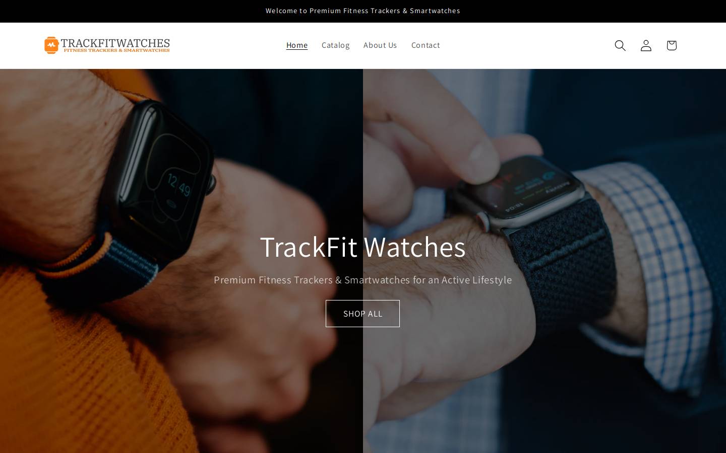 Trackfitwatches homepage screenshot