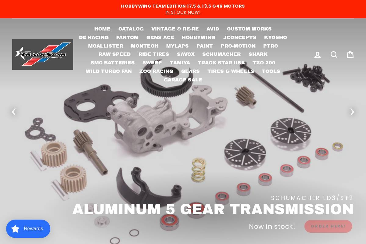 trackstarrc.net homepage screenshot