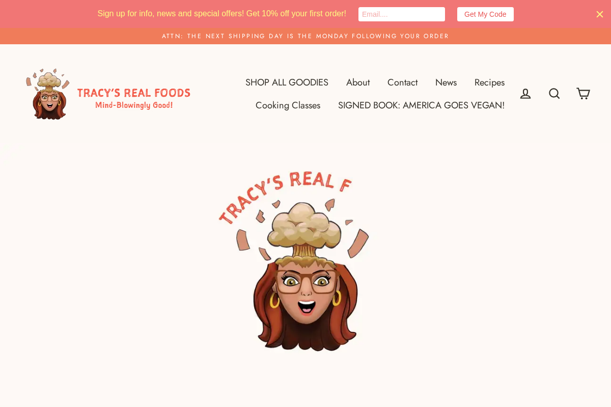 Tracy's REAL Foods homepage screenshot