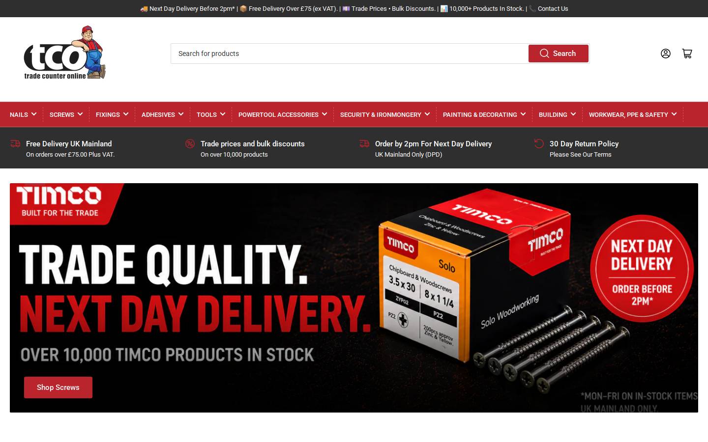 TCO homepage screenshot