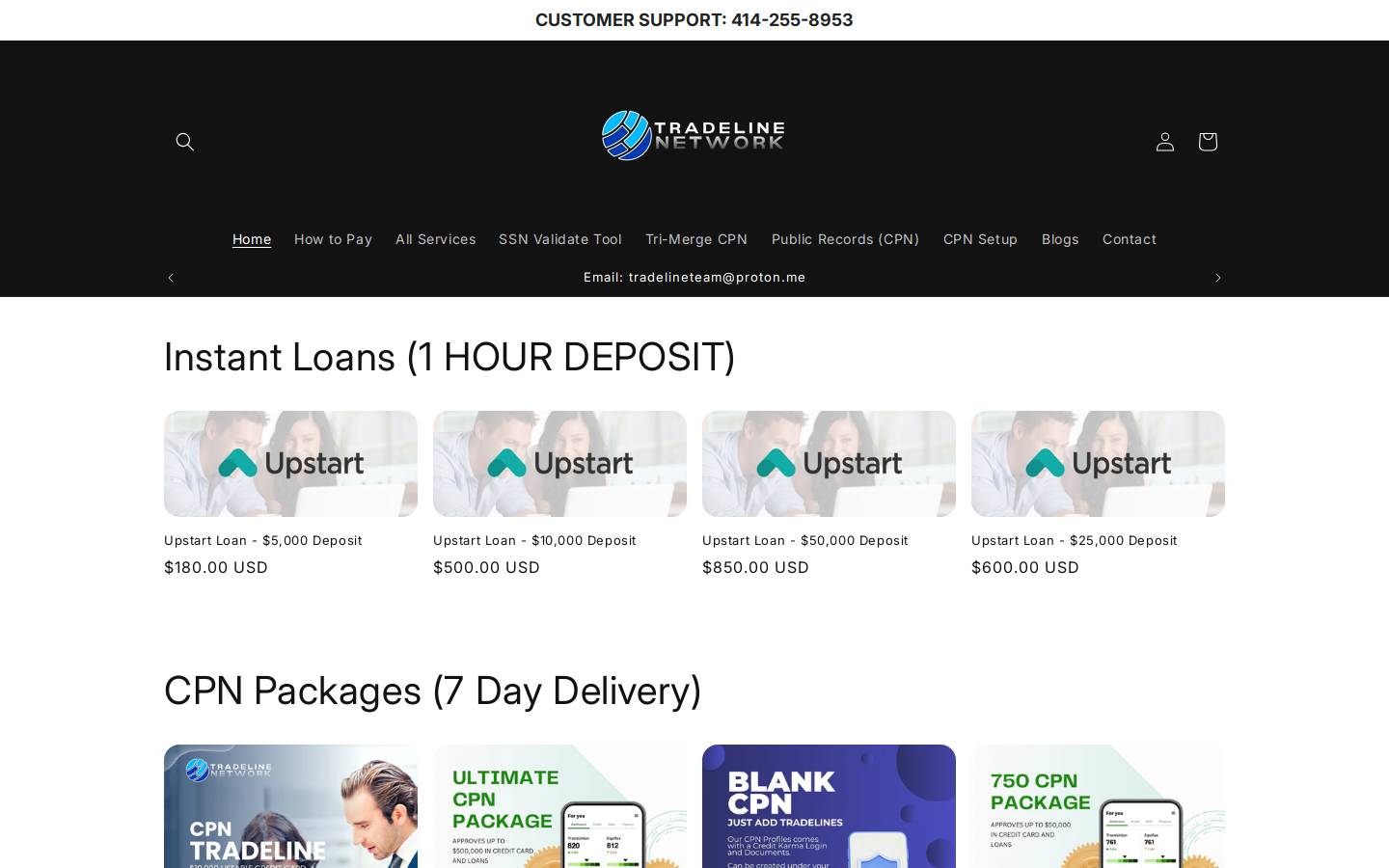 Tradelinenetwork homepage screenshot