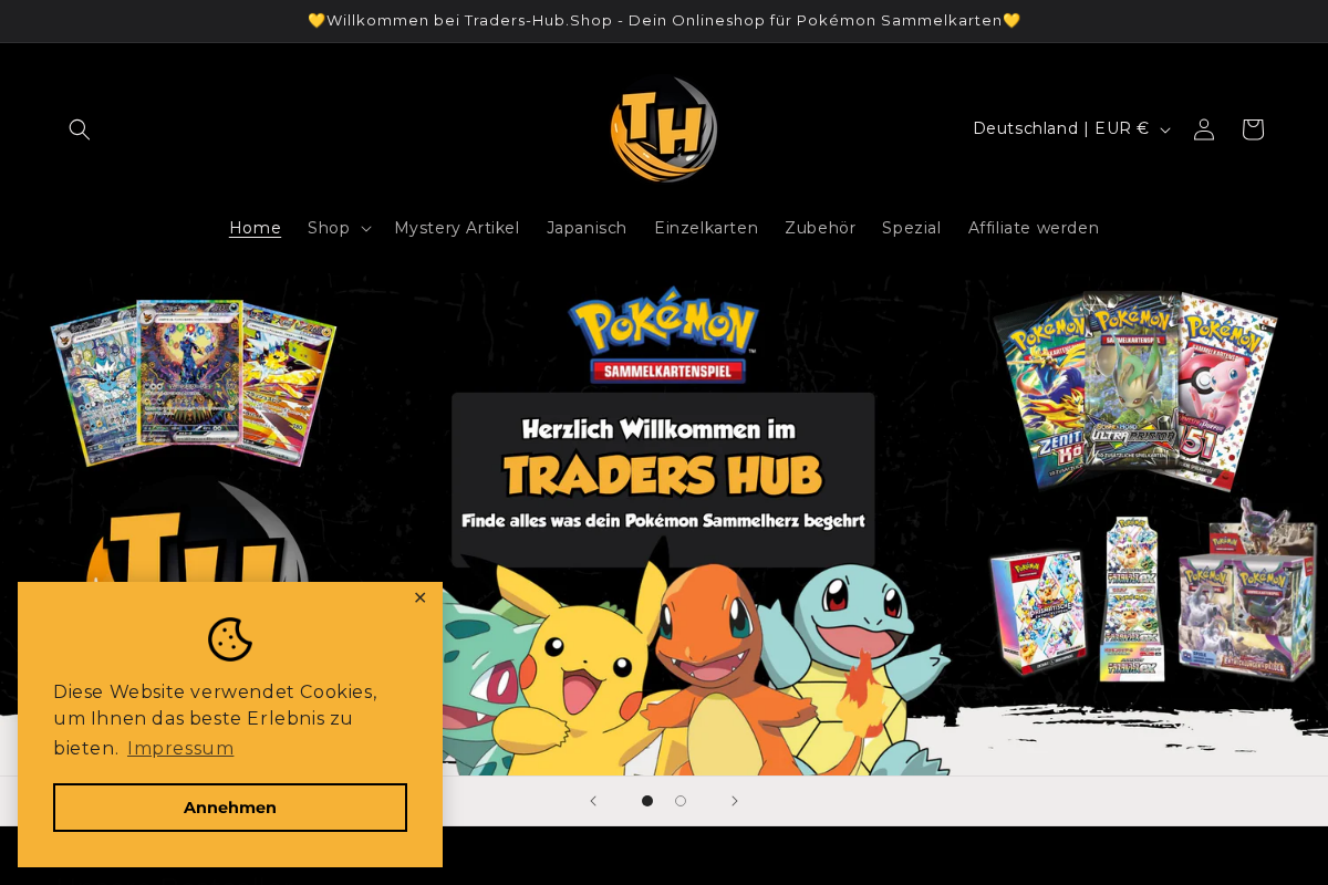 Traders Hub homepage screenshot