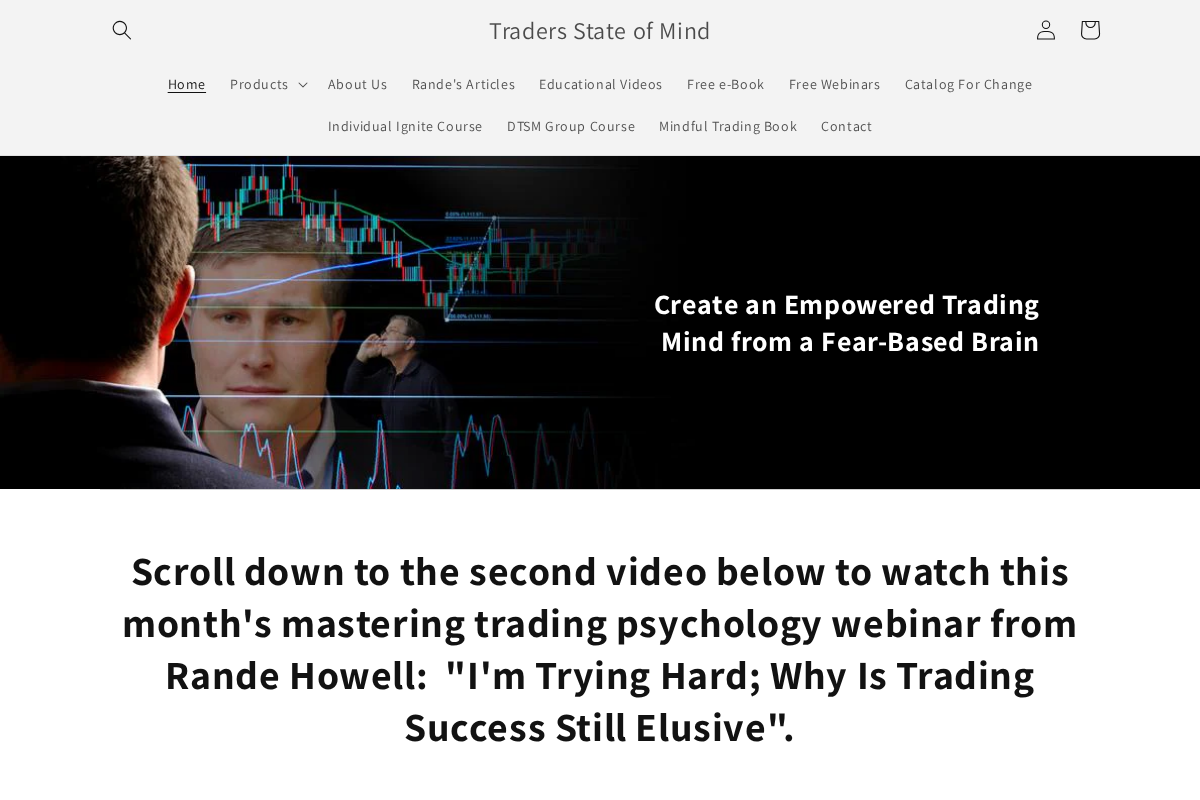 Traders State of Mind homepage screenshot