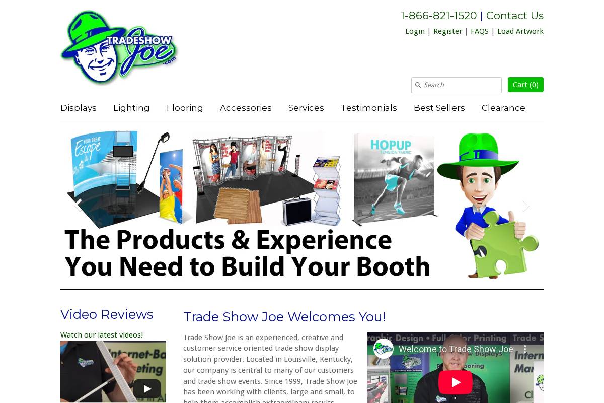 Trade Show Joe homepage screenshot