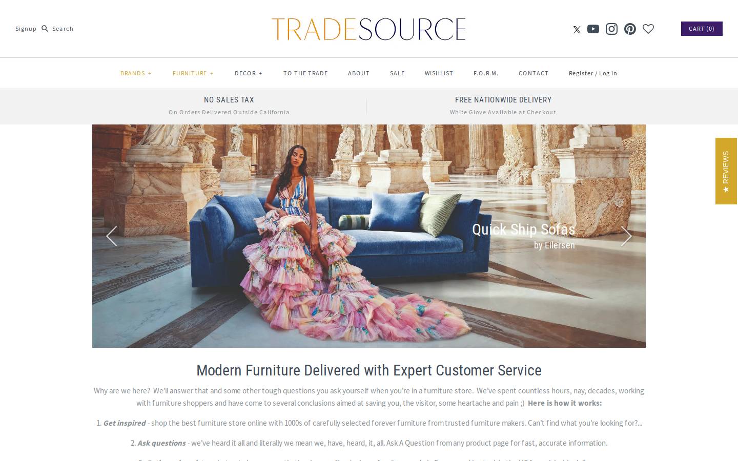tradesourcefurniture.com homepage screenshot