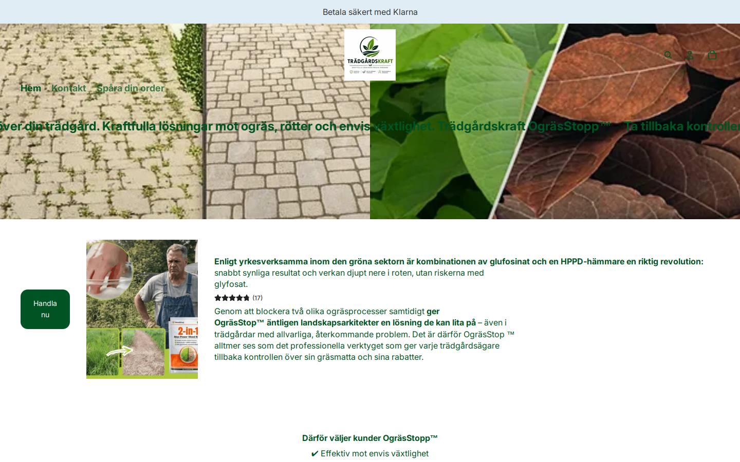 tradgardskraft.se homepage screenshot