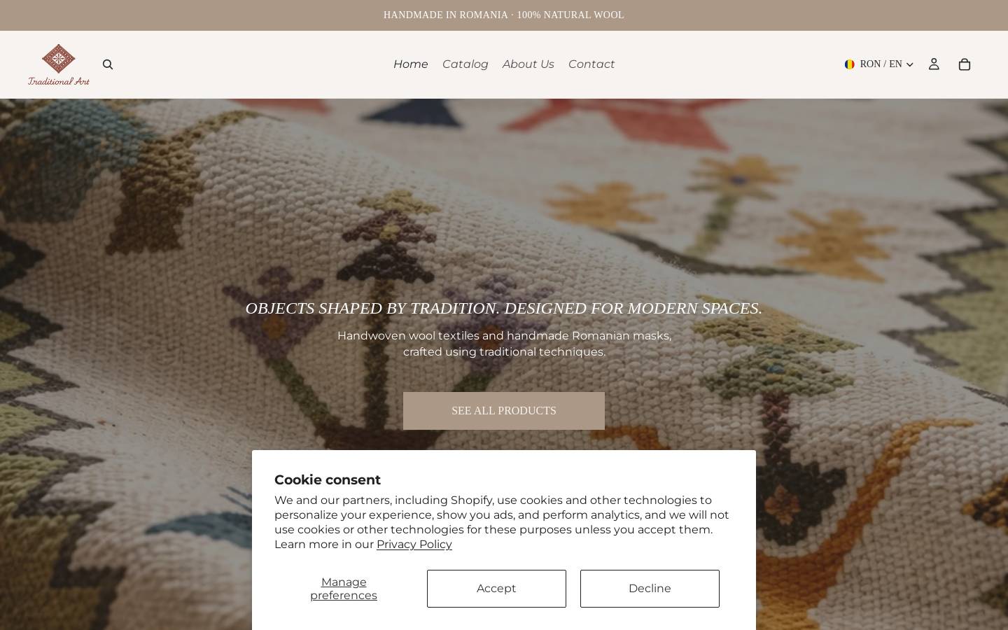 traditionalart.store homepage screenshot