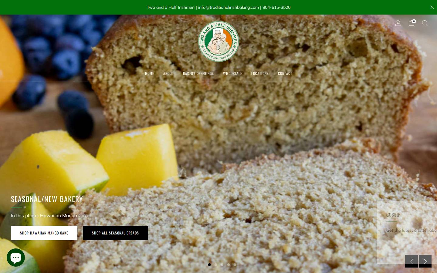 traditionalirishbread.com homepage screenshot