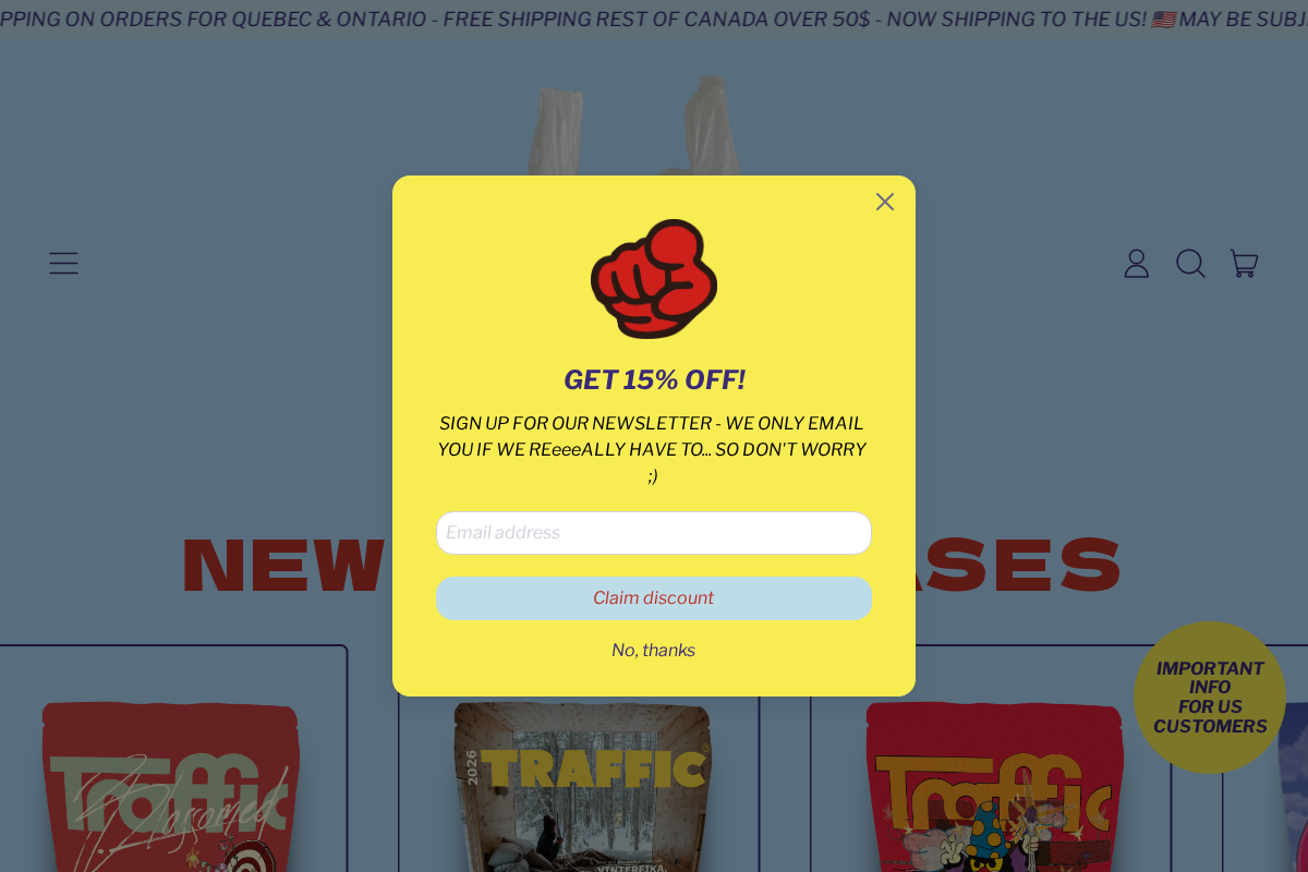 Traffic Coffee homepage screenshot
