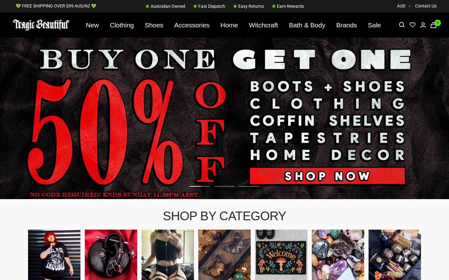 Tragic Beautiful homepage screenshot