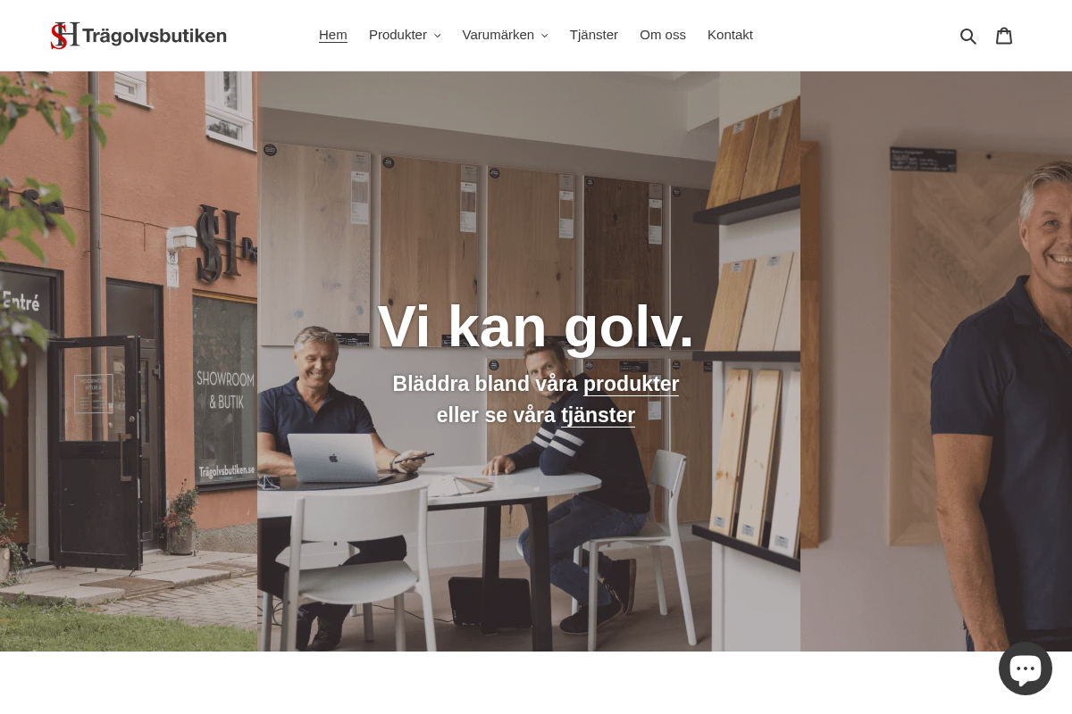 Trägolvsbutiken homepage screenshot
