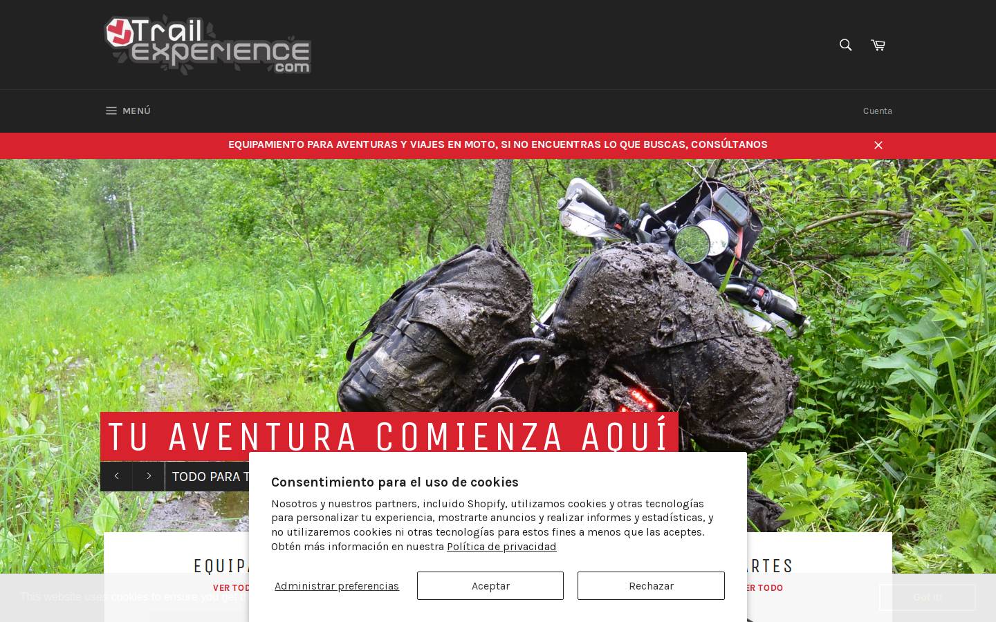 trail-experience.com homepage screenshot