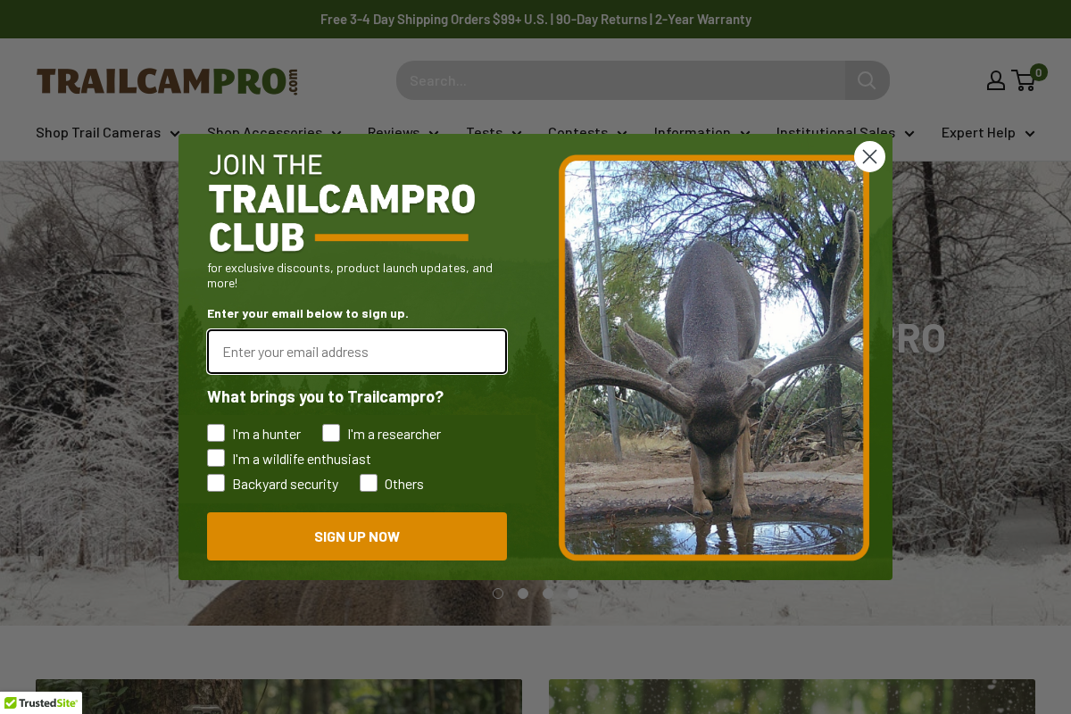 Trailcampro homepage screenshot