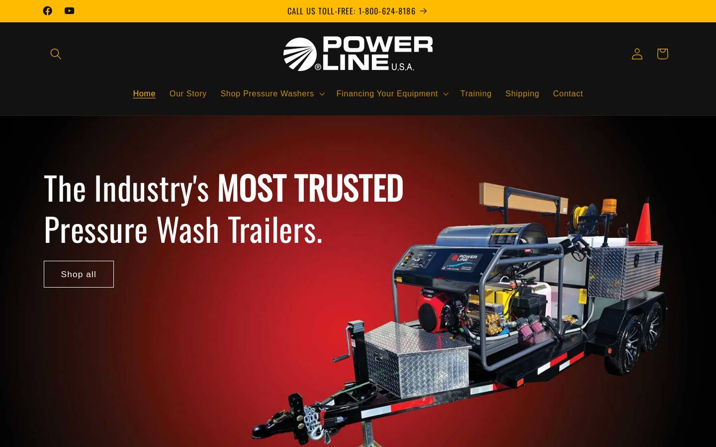trailerpressurewashers.com homepage screenshot