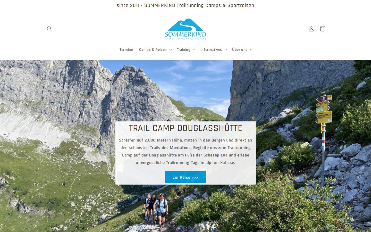 trailrunning-tours.com homepage screenshot