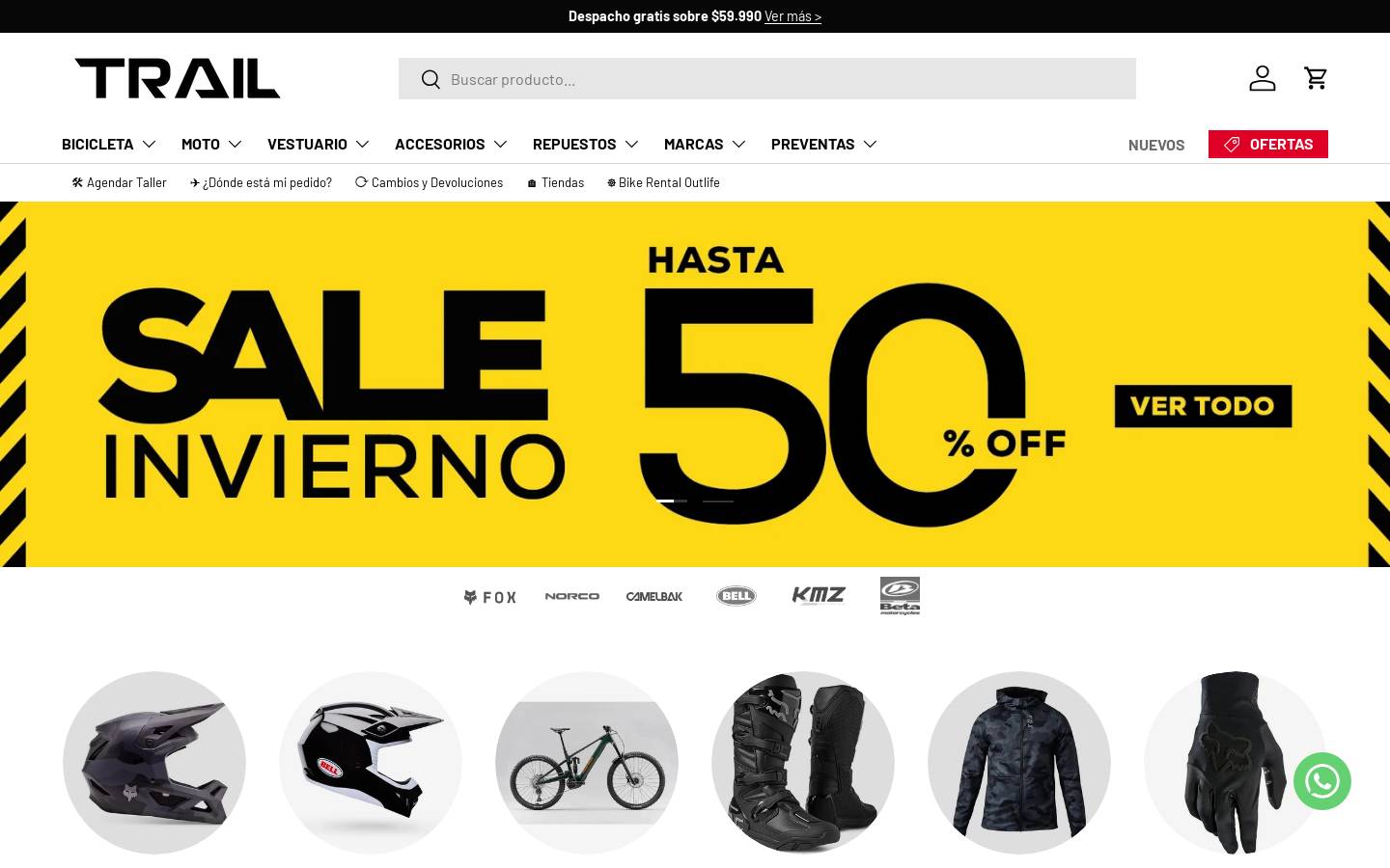 trailstore.cl homepage screenshot
