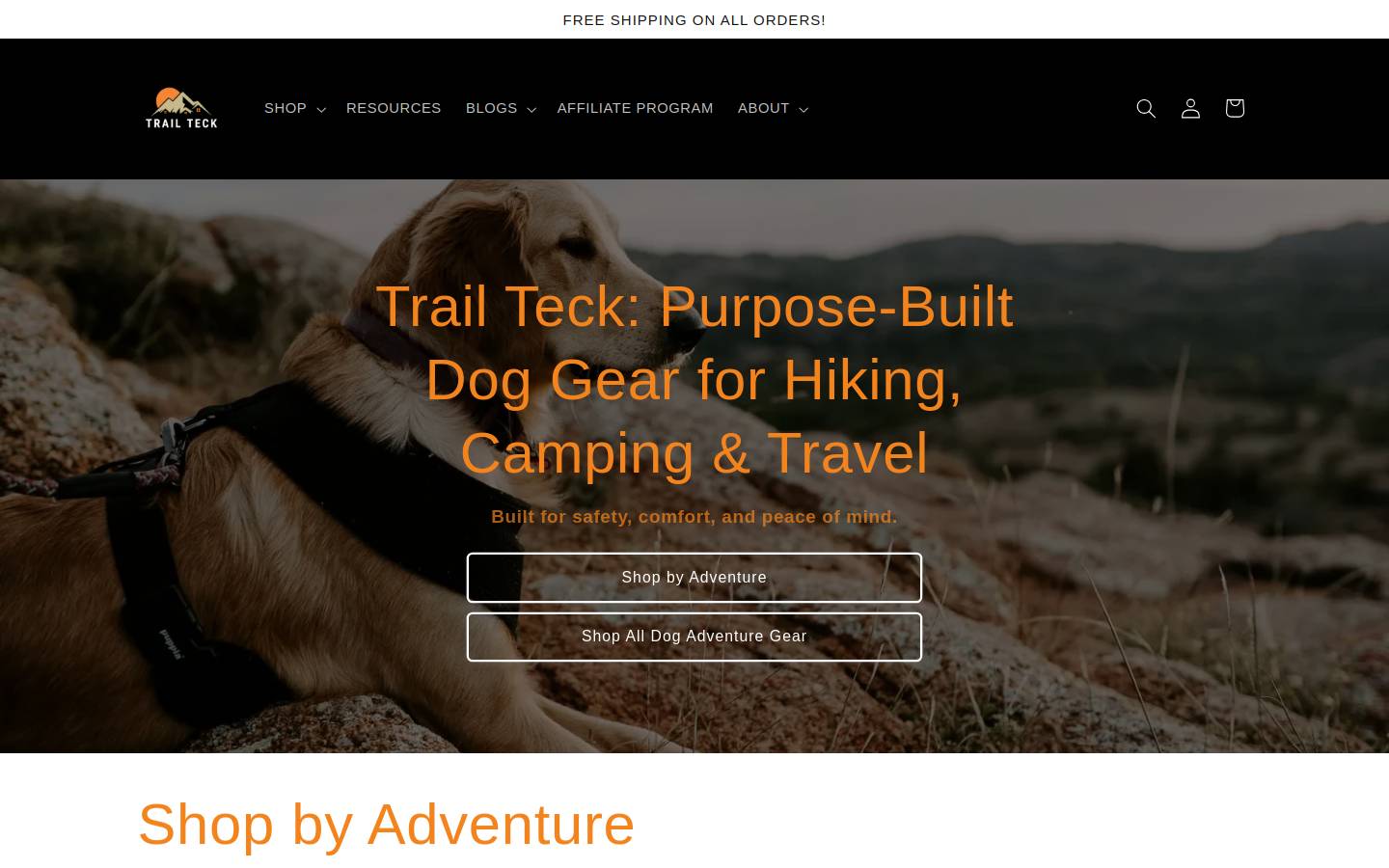 Trailteck homepage screenshot