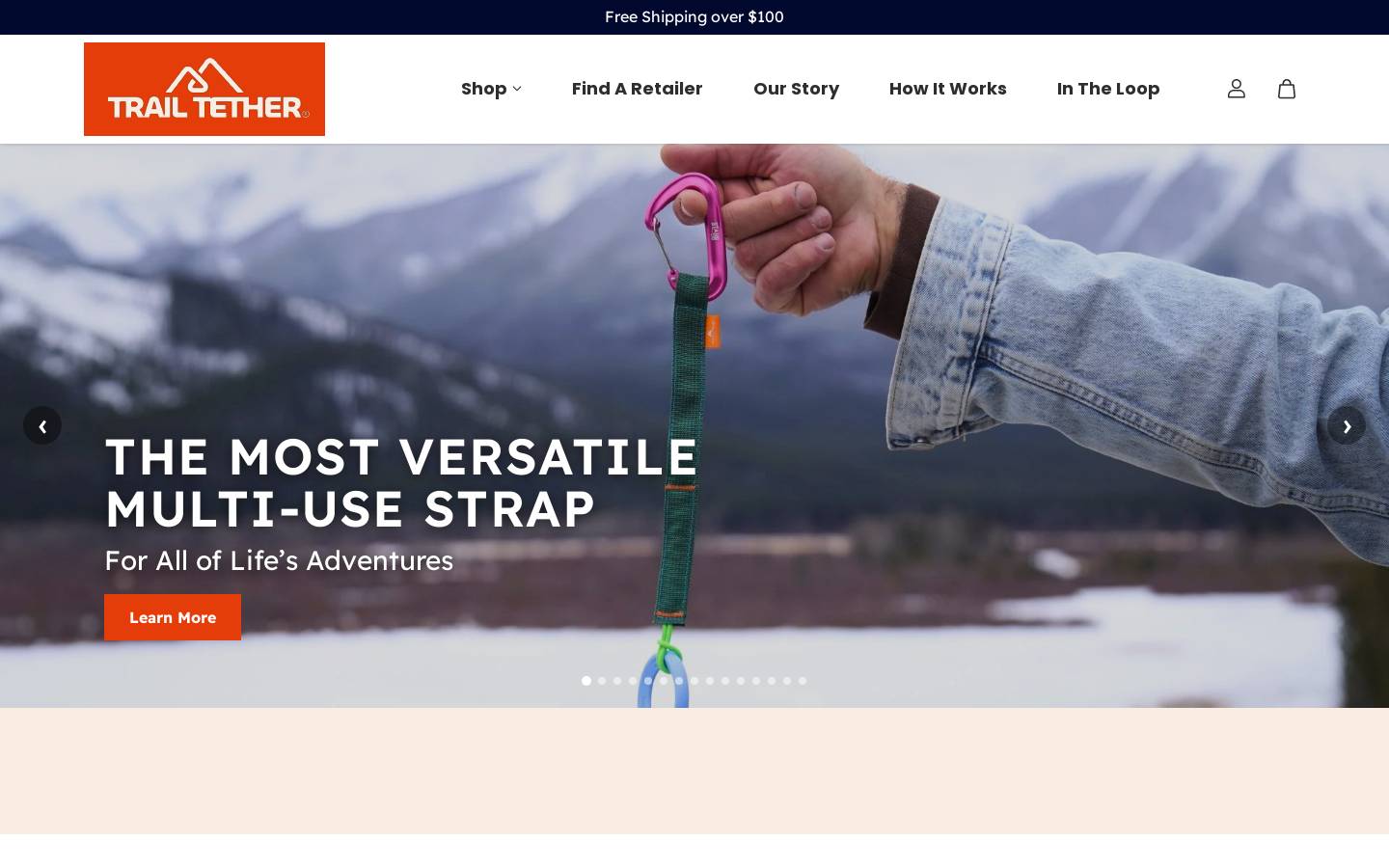 trailtether.com homepage screenshot