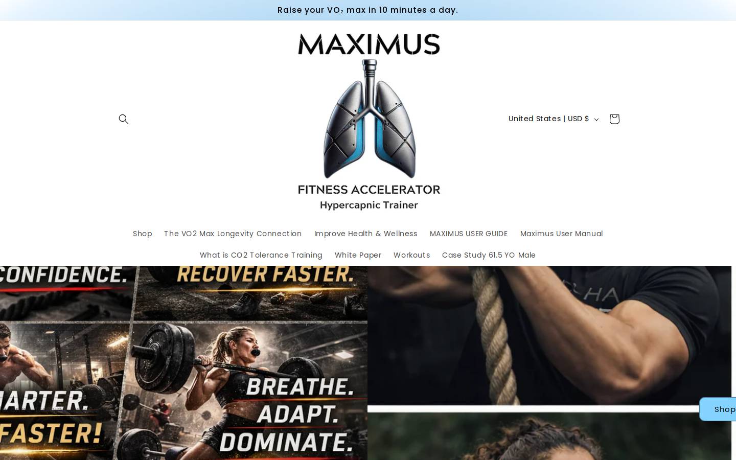 trainmaximus.com homepage screenshot