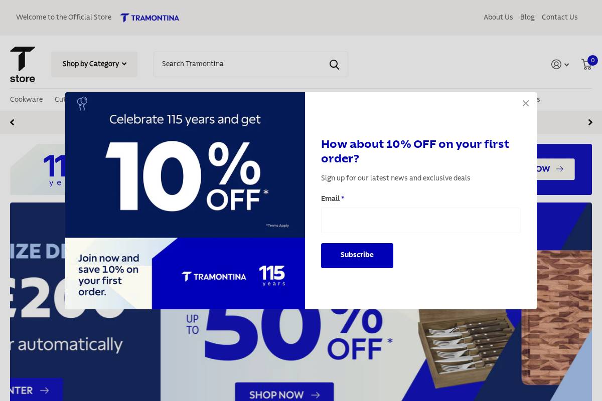 Tramontina UK 🇬🇧  homepage screenshot