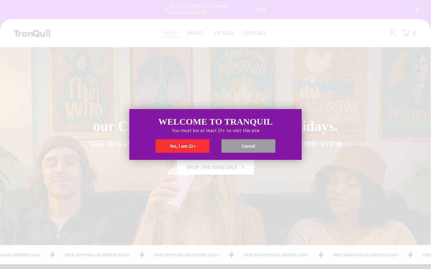 tranquilclub.com homepage screenshot