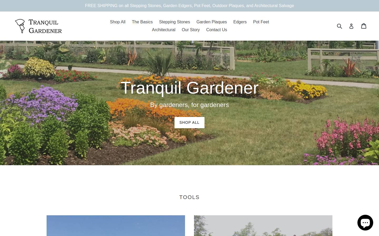 tranquilgardener.com homepage screenshot