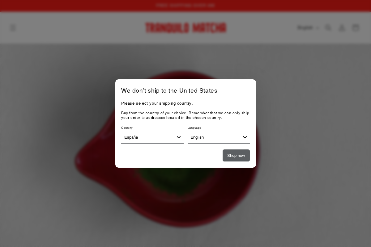 tranquilomatcha.com homepage screenshot