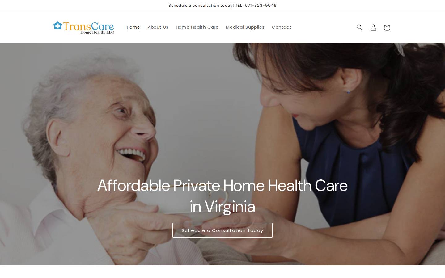 transcarehomehealth.com homepage screenshot