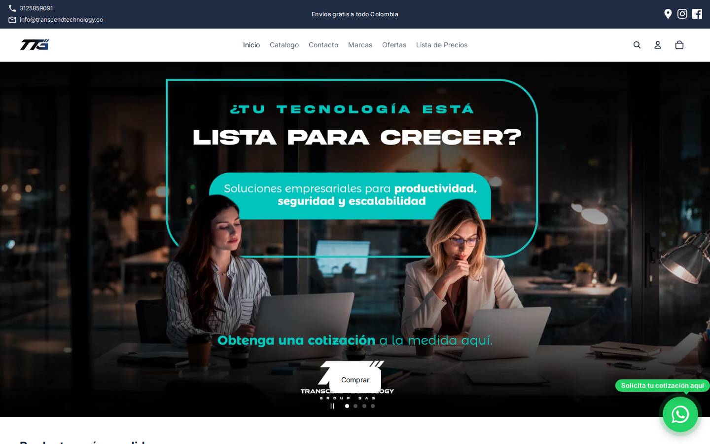 transcendtechnology.co homepage screenshot