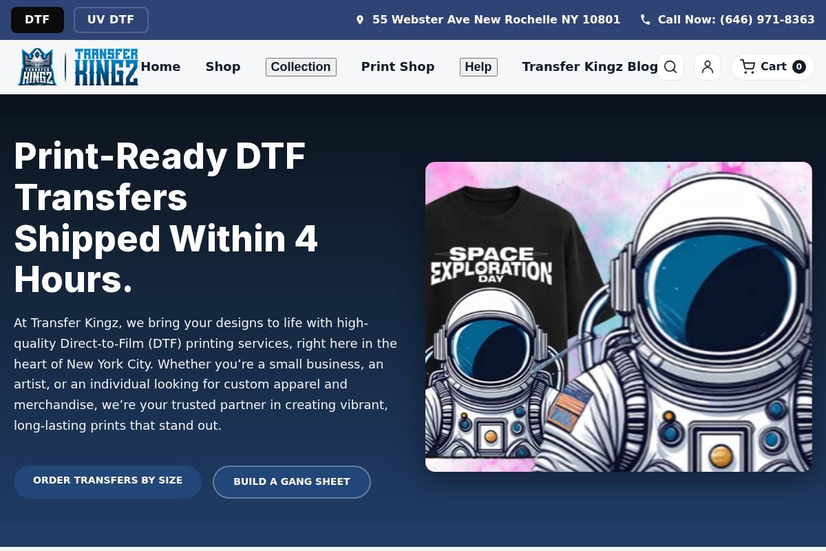 transferkingz.com homepage screenshot