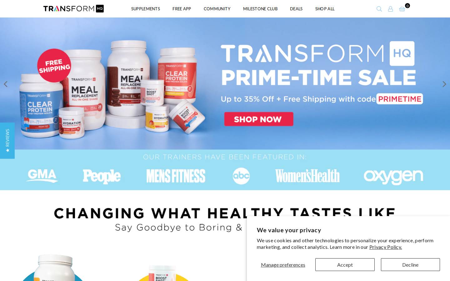 transformhq.com homepage screenshot