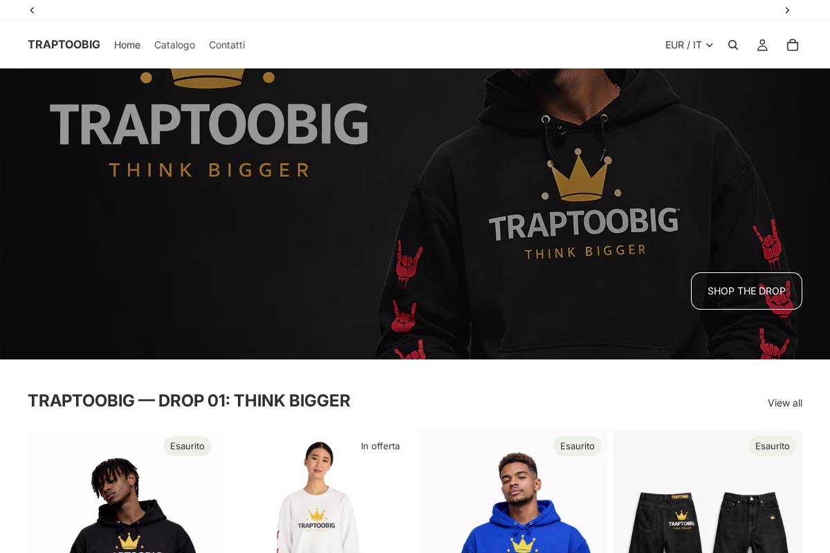 traptoobig.com homepage screenshot