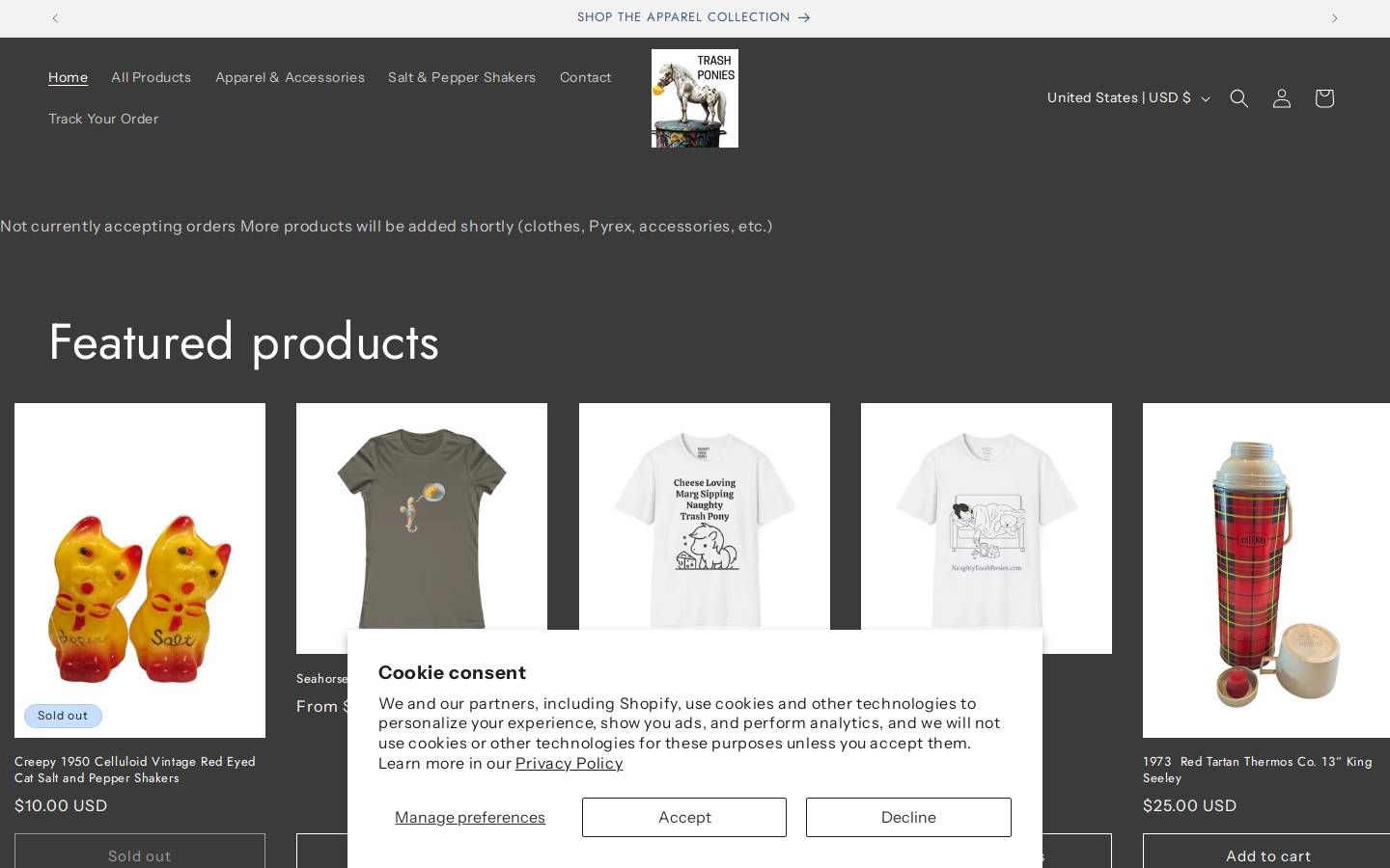 trashponies.com homepage screenshot