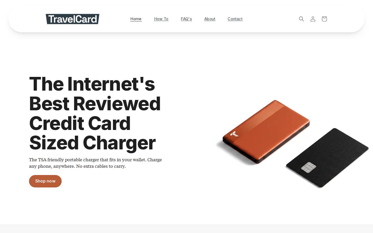 travelcardcharger.com homepage screenshot