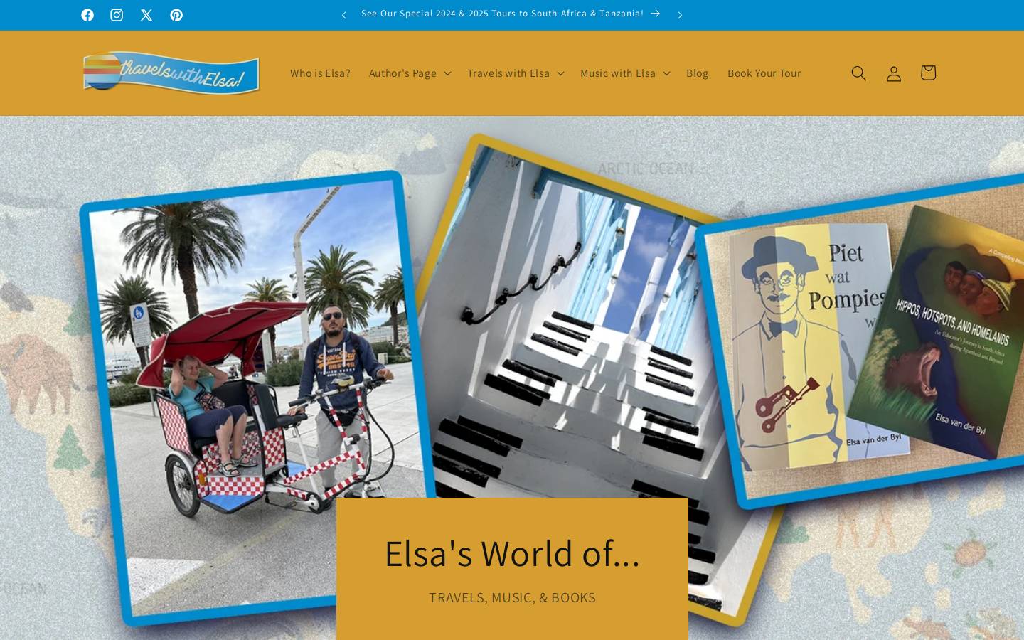 travelswithelsa.com homepage screenshot