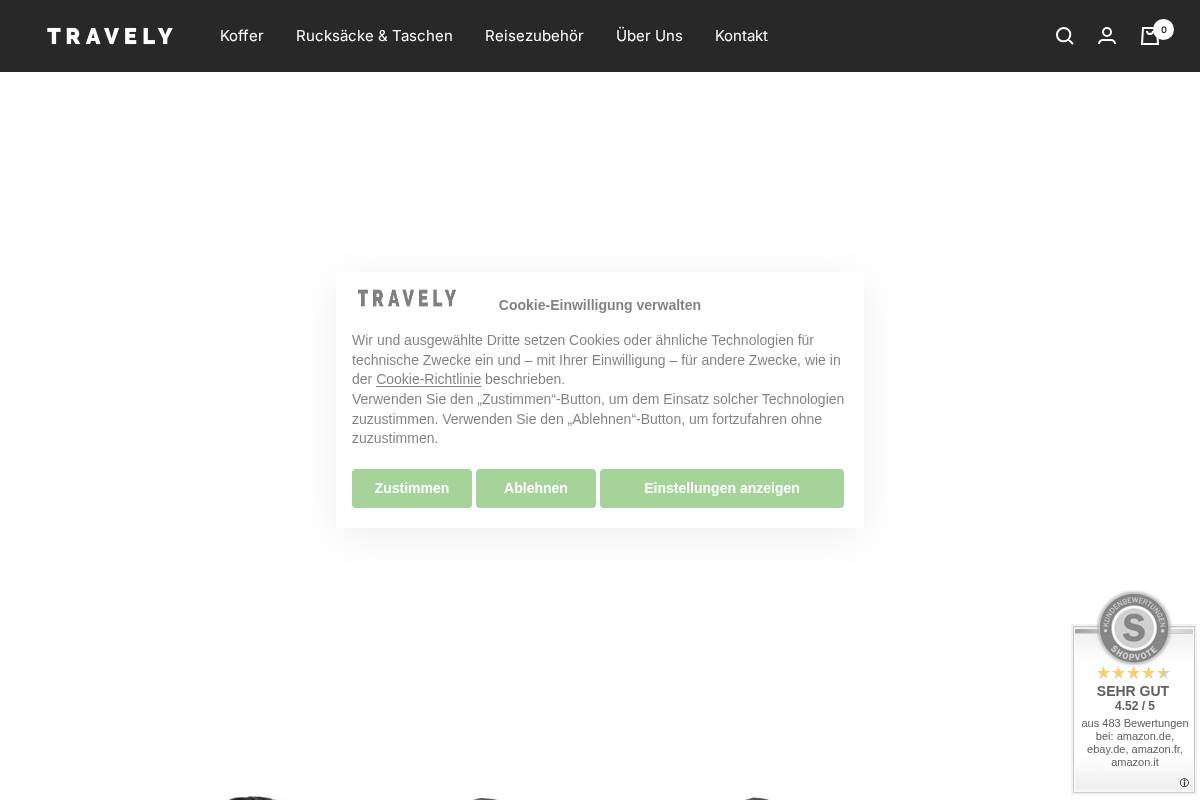 travely-shop.de homepage screenshot