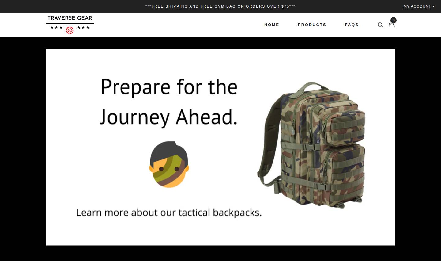 traversegear.com homepage screenshot