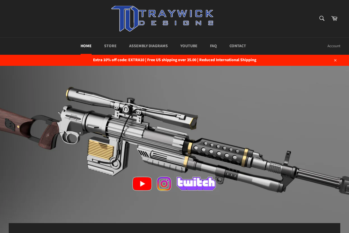 traywickdesigns.com homepage screenshot