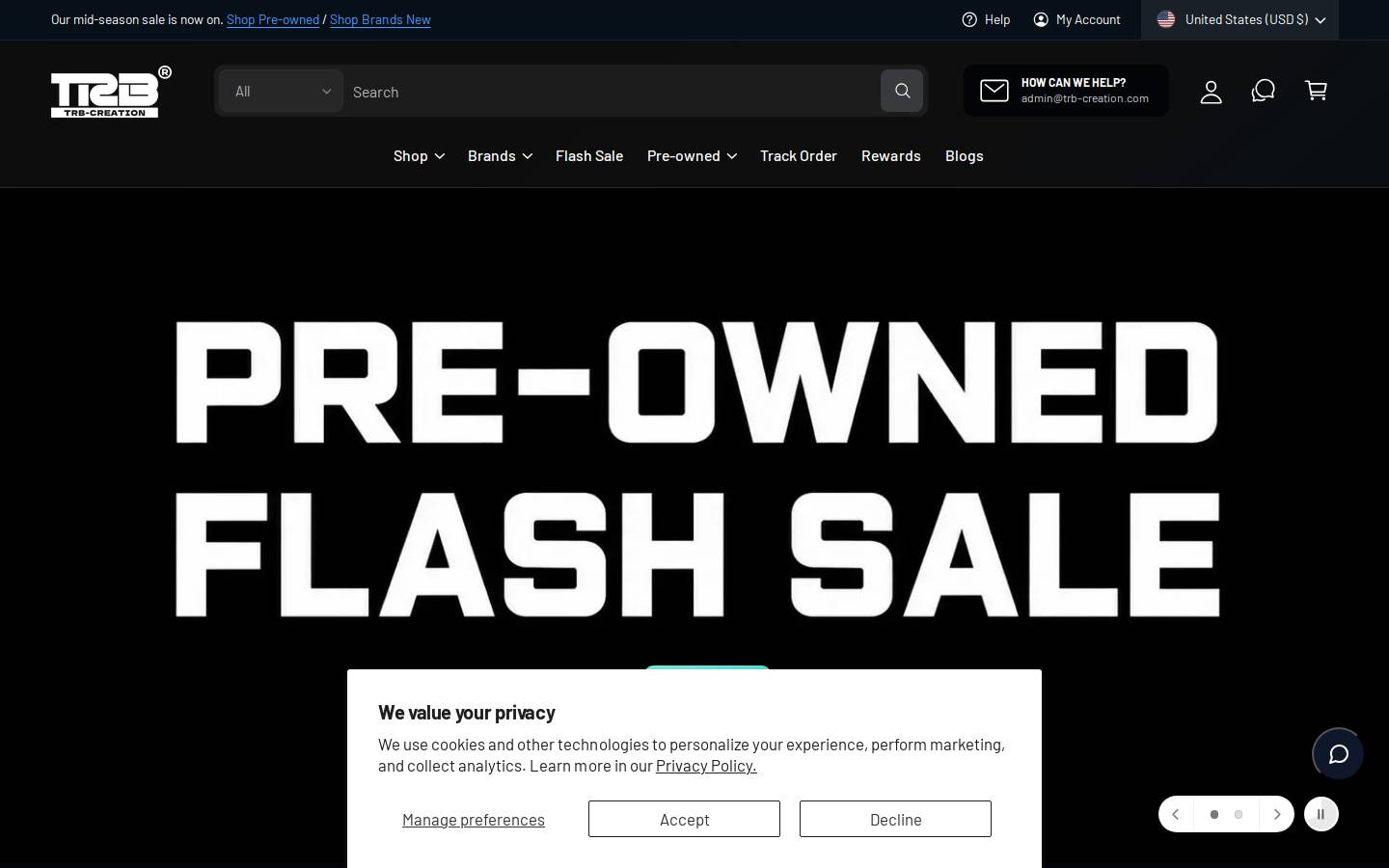 Trb Creation homepage screenshot