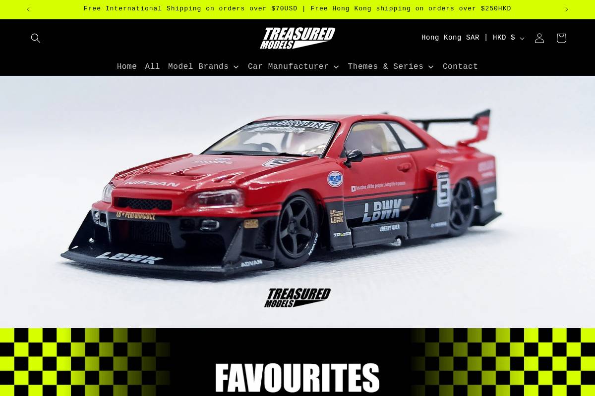 treasuredmodels.com homepage screenshot