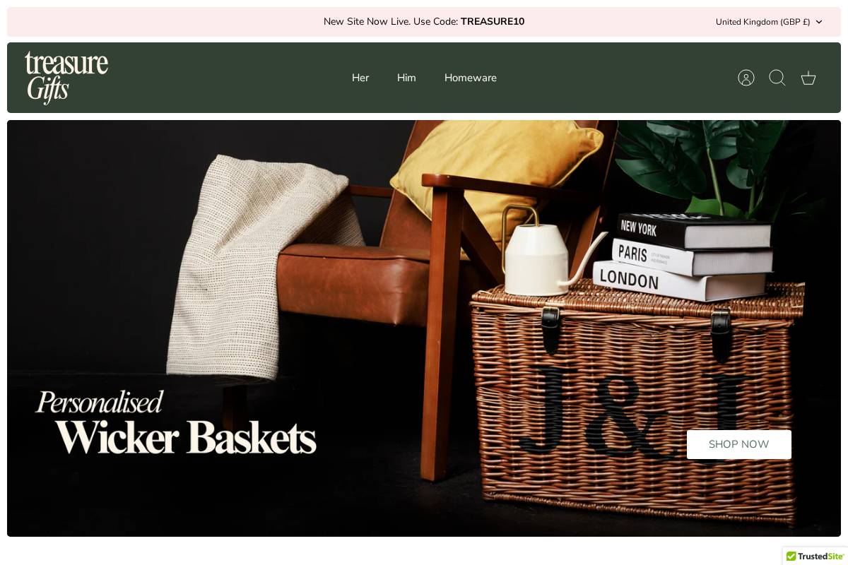 treasuregifts.co.uk homepage screenshot