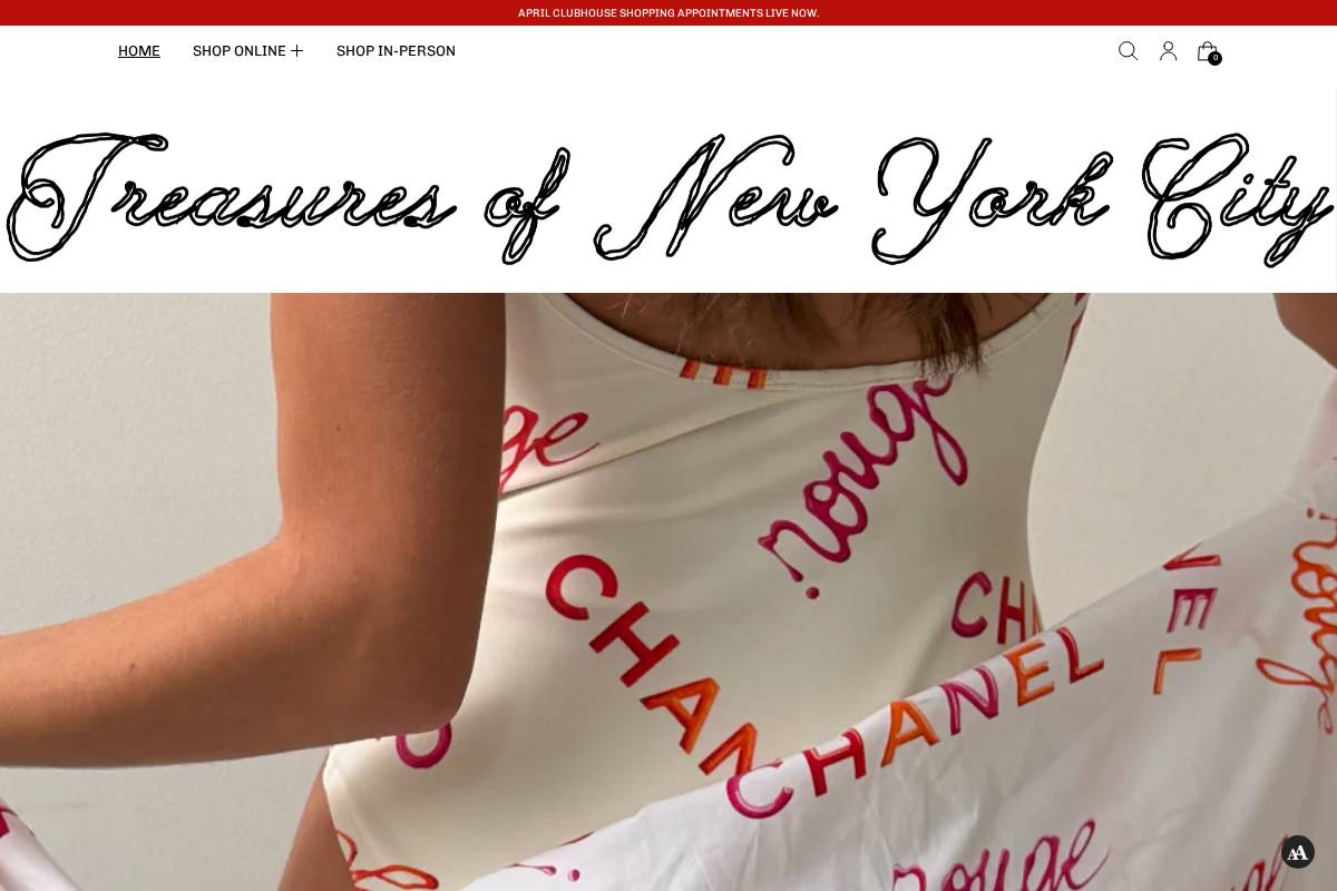 treasuresofnewyorkcity.com homepage screenshot