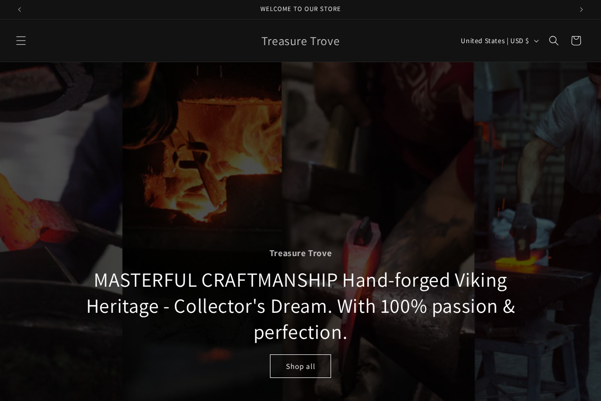 Treasure Trove homepage screenshot