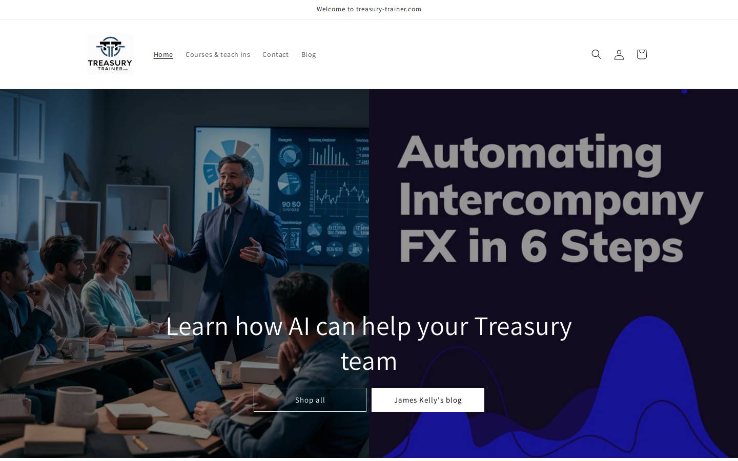 treasurytrainer.com homepage screenshot