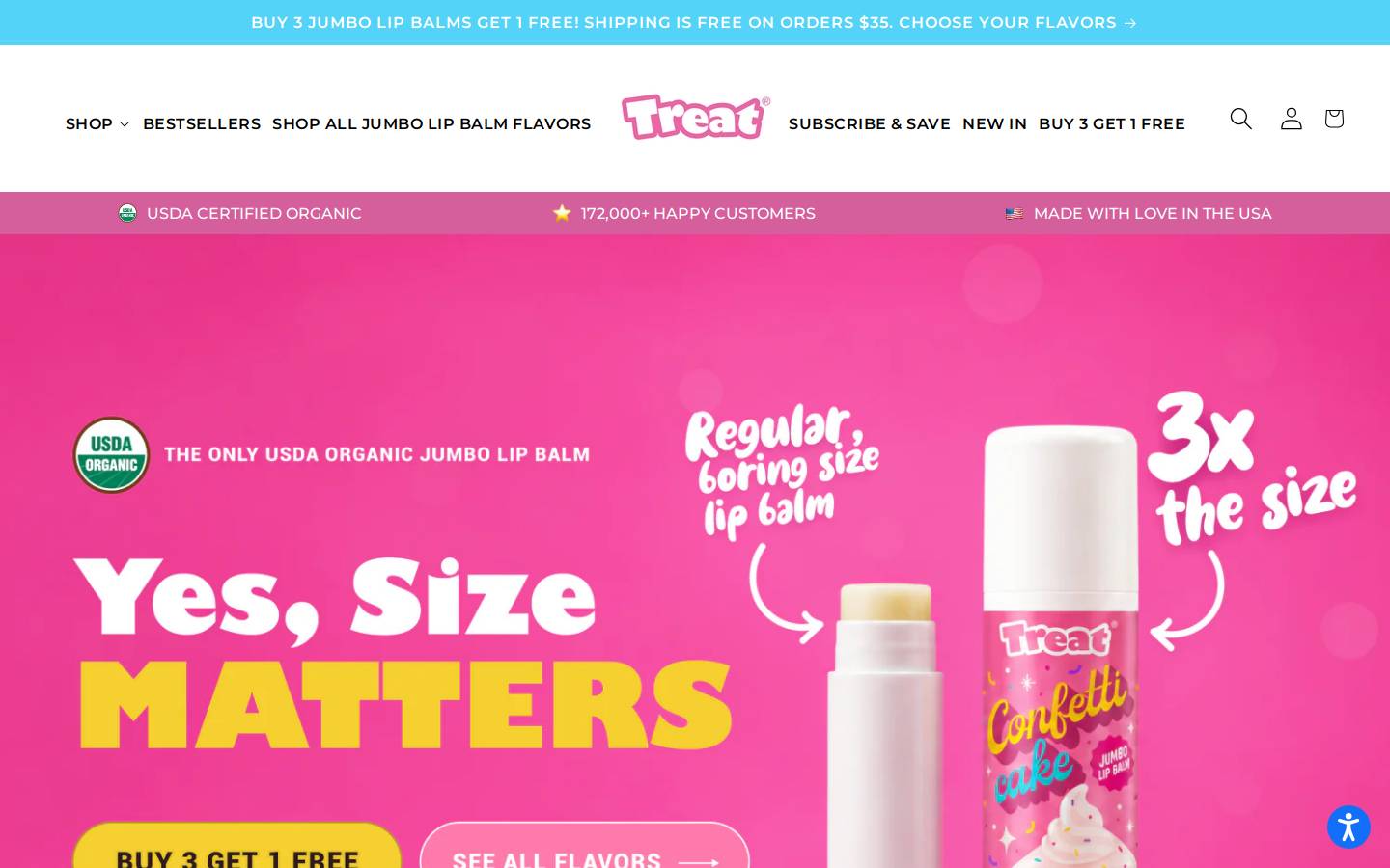 Treat Beauty homepage screenshot