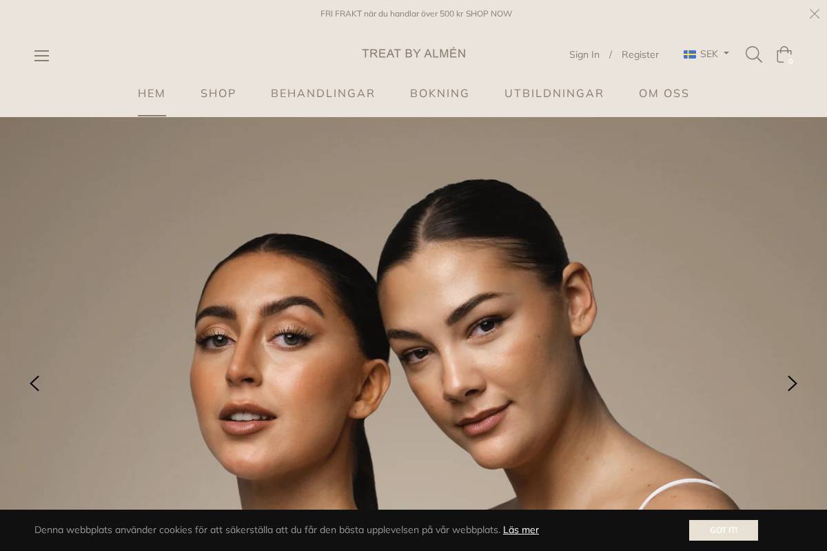 treatbyalmen.com homepage screenshot