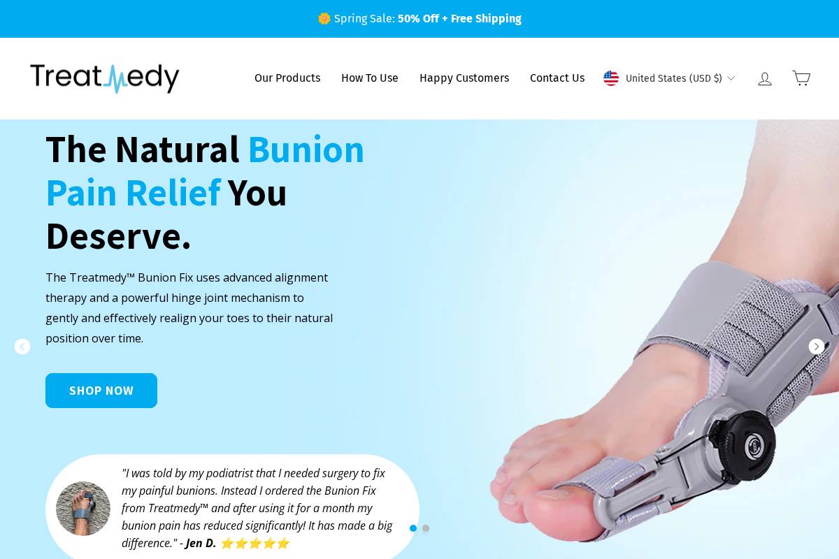 Treatmedy homepage screenshot