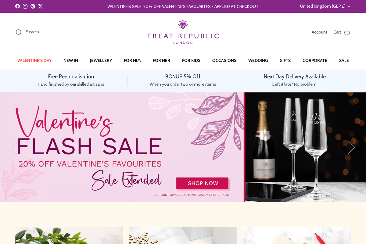 Treat Republic homepage screenshot