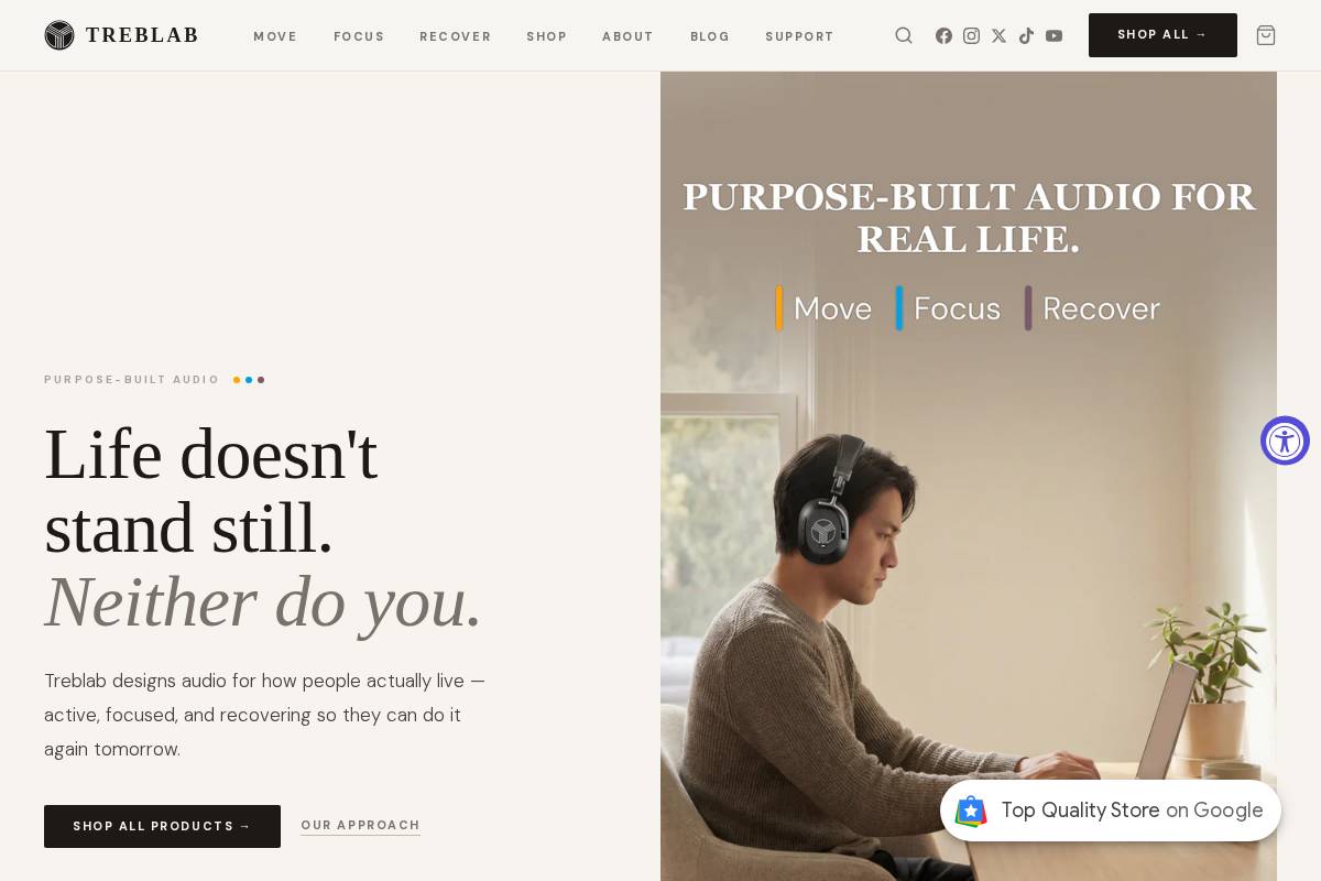 TREBLAB homepage screenshot