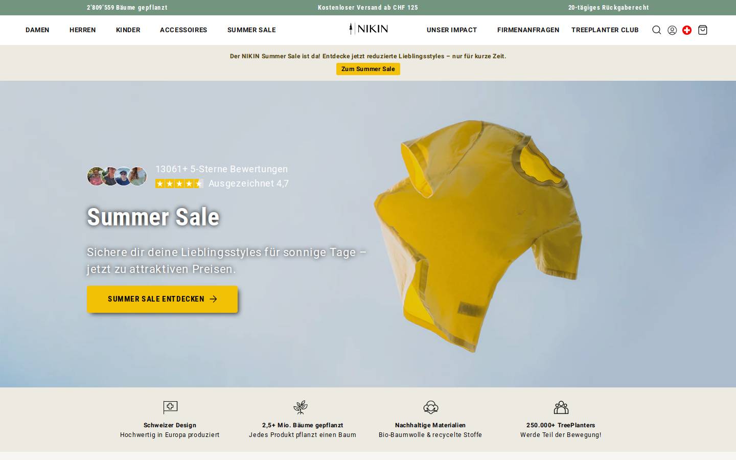treeanie.ch homepage screenshot